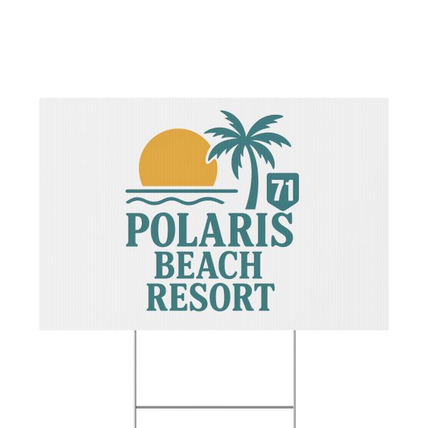Polaris Beach Resort Yard Sign, Outdoor Decoration, Summer Vacation Sign, Poolside Decor, Coastal Theme - Image 2